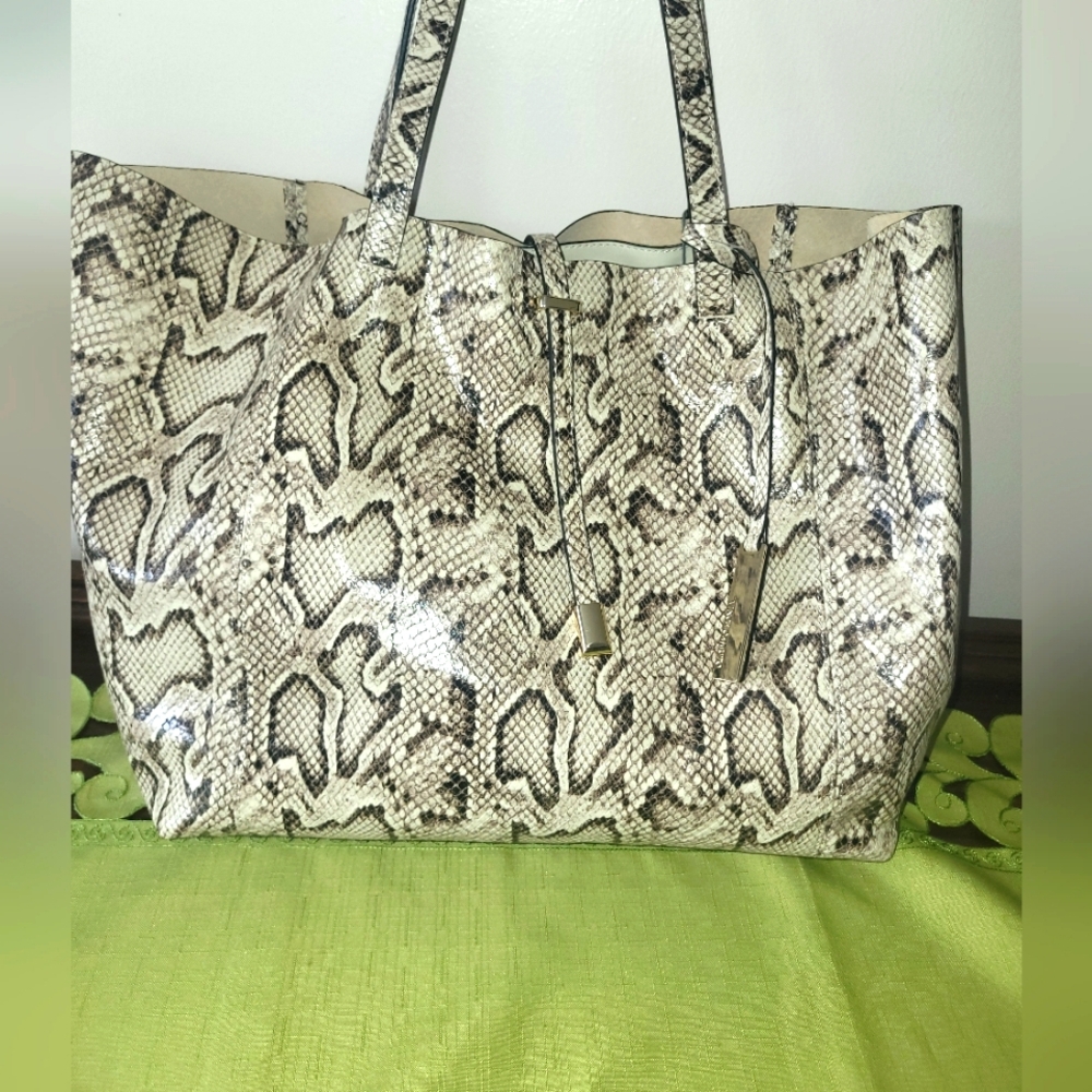 Vince Camuto Snakeskin Pattern Leather Tote Bag